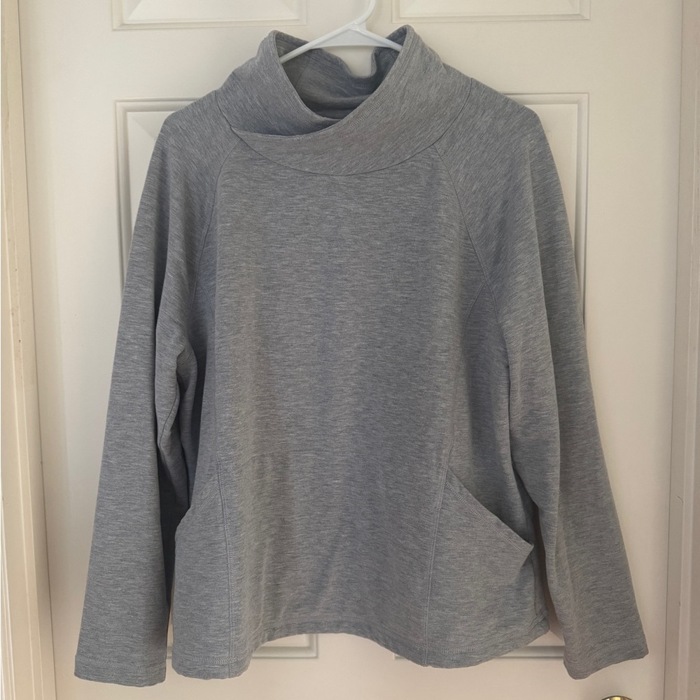 L.L. Bean Gray High Neck Sweatshirt Top